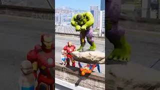 Spider-Man & Junior Hero in Trouble! Can Avengers Hulk & Iron Man Save Them? #shorts #652