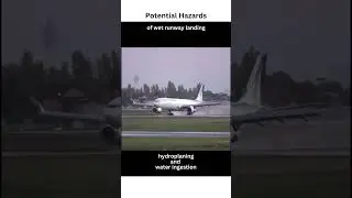 HAZARDS Of WET Runway Landing For Airplanes #shorts #airplane #pilot #fly