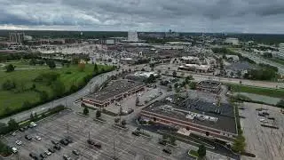 Flying over Lombard, Illinois and Yorktown Shopping Center (High Definition)