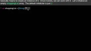 Learn Swift: Initialize an empty array (Chapter 5 Lesson 2)