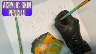 Acrylic Skin Pencils!???~EASY Fun Project for Skins Left Over from Pour Painting!