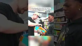 IShowSpeed's face when he noticed what MrBeast was doing at Walmart 😭  ￼#ishowspeed