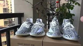 The comparion of the UA Yeezy boost 350 ZEBRA REAL VS FAKE