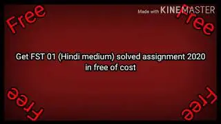 FST 01 solved assignment 2020