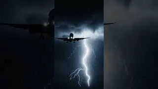 Aircraft landing in thunder storm dangers #aviation #airplane