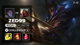 ZED99 Zed Mid vs Sylas - KR Challenger Patch 11.12
