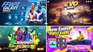 FFWS GALAXY EVO BUNDLE RETURN 🤯🔥| NEW EMOTE PARTY EVENT | UPCOMING EVENT IN FREE FIRE