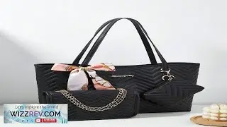 3pcs Women's Set: Shoulder Scarf Tote Bag Chain Shoulder Bag Coin Purse