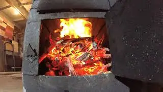 Буржуйка на отработке 2.