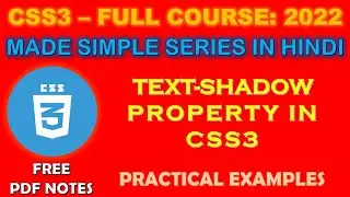 CSS3 TEXT-SHADOW का प्रयोग सीखें | TEXT TRANSFORM | FREE PDF NOTES | BLUR EFFECT ON TEXT-SHADOW |
