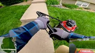 POV Lawn Mowing DOUBLE CUT! Tall Fescue Mowing Diagonal Flex with Toro 22