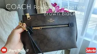 COACH ROWAN POUCH IN SIGNATURE BROWN BLACK | Beppy Stella G