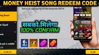 MONEY HEIST SONG REDEEM CODE | FREE FIRE TODAY REDEEM CODE | 11 NOVEMBER REDEEM CODE | FF NEW EVENT