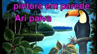 Pintura em Parede | Painting on Wall | Paisagem Amaz&ocirc;nica | Amazon Landscape | Artist: Ari Paiva.