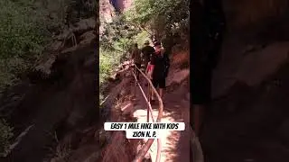 Visit Zion National Park Utah with your kids! Easy 1 mile hike to Canyon Overlook