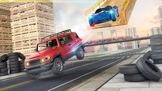 JEEP SUV Vs. Sport CAR - Vertical Mega Ramp Impossible Car Stunts - Android Gameplay FHD