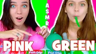 ASMR Full Video Pink Food VS Green Food Jelly Noodles, Jello shooter, Jelly cups Mukbang