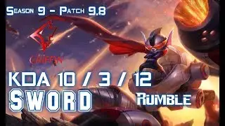 GRF Sword RUMBLE vs JAYCE Top - Patch 9.8 KR Ranked