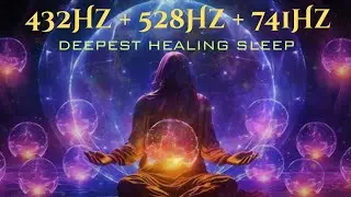 432Hz + 528Hz + 741Hz | Deepest Healing Sleep Music 🌙 Whole Body Regeneration & Stress Relief