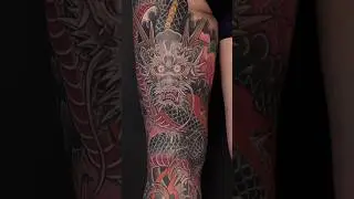 Japanese Styled Leg-Sleeve tattoo by @goro.irezumi