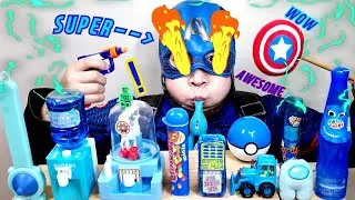 파란 젤리 초코 아이스크림 먹방 ASMR BLUE JELLY CANDY CHOCOLATE ICE CREAM MUKBANG