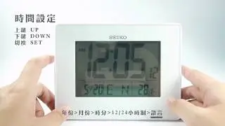 SEIKO 精工 / 多功能 日期 溫度 貪睡鬧鈴 座鍾 掛鐘 電子鐘 - 白色 ＃QHL057W