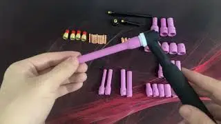 46Pcs TIG Welding Torch Stubby Gas Lens For WP9 WP20 TIG Back Cap Collet Bodies Spares Kit
