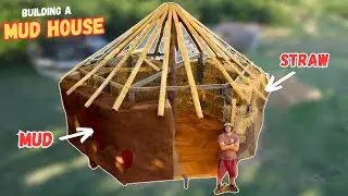 Building A House With Mud and Straw | Pallet Wood Floor | Free Materials | Eco Cabin | Off Grid
