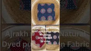 😍Ajrakh printed natural dyed pure cotton fabric😍