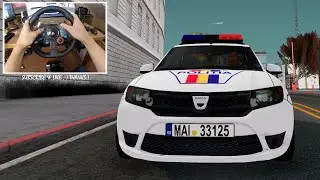 2013 Dacia Logan Politia GTA San Andreas 🚗 LOGITECH G29 ENB GRAPHIC REVIEW