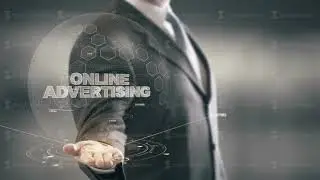Online Advertising with hologram businessman concept