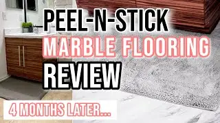 Peel and Stick Marble Vinyl Flooring 4 Month Review |  Rental Friendly Version
