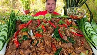 ข้าวผัดซีอิ๊วหมูหมักพริกน้ำปลาสูตรเด็ด#ข้าวผัดรถไฟ