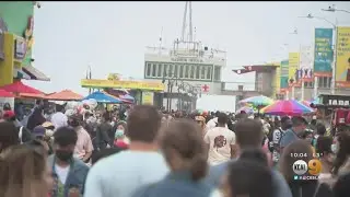 Santa Monica Pier Preparing For Busy Beach Weekend