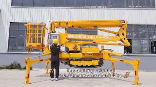 CATHAYLIFT 10~22M electric diesel gasoline dual power spider track crawler boom lift aerial working!