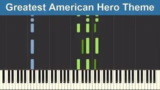 Believe It Or Not - Greatest American Hero Theme - Synthesia Piano Tutorial