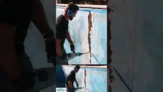 Cracked and leaking SWIMMING POOL? Watch how we fix🏊&zwj;♀️🐳🎬 #swimmingpool #construction #pool