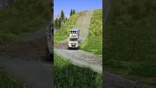 absolutely stunning: a truck loaded with materials descends a deadly path
