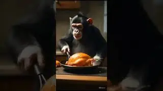 Monkey make chicken and eating | Animals Hub | #aniamls #chicken #trend #shorts #viralvideo #video