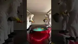 Galaxy Red Epoxy Floor Transformation | Luxury Circular Aquarium ASMR