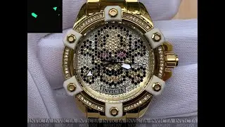 Женские часы Invicta 29313 SKULL OCTANE CRYSTAL Limited Edition Gold