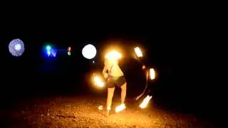 Fire Hoop Dancing near the CO River, Las Vegas, NV
