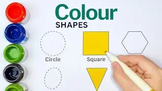 Simple Shapes colour for 3yr Kids | Circle Square Triangle Rectangle Heart |Preschool Learning#shape