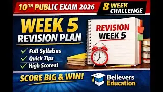 10th Std Public Exam 2026 |8 Week Challenge | Week 5 Revision Plan | Believers Education