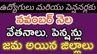 November Month Salaries And Pensions Credited Districts @VaishuChannel .