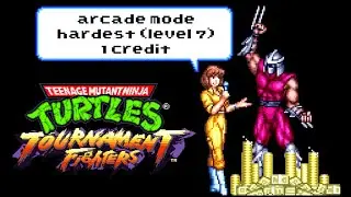 Shredder Arcade Mode | 1 Credit | Hardest Difficulty (7) | TMNT Tournament Fighters