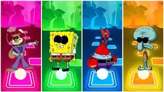 SANDY EXE VS SPONGEBOB EXE VS MR KRABS EXE VS SQUIDWARD EXE | TILES HOP