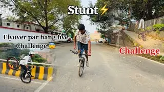 Flyover par hang five challenge || divider par bar ride challenge || 