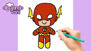COMO DIBUJAR A FLASH KAWAII - DIBUJOS FACILES - DIBUJOS KAWAII - DIBUJOS  DE SUPERHEROES