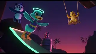 Borrowed Wings: Ezra's Neon Dusk Rope Duel Showdown